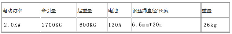 6000磅電動絞盤參數(shù)